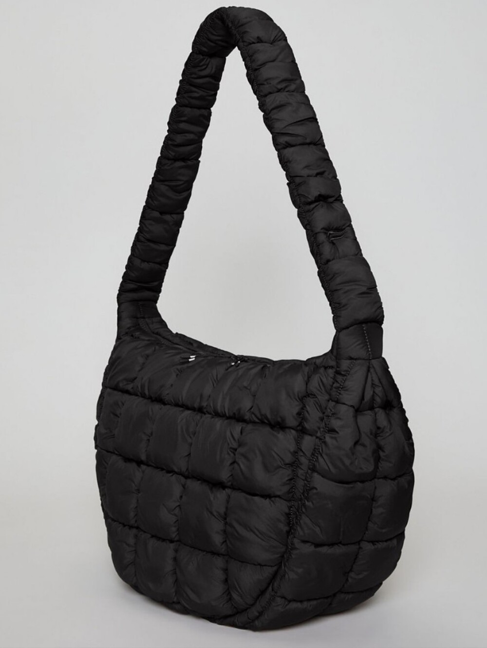 Fabletics New In bag - Black Quilted Shoulder Bag - Stylish Puffer Tote - Picture 3 of 6
